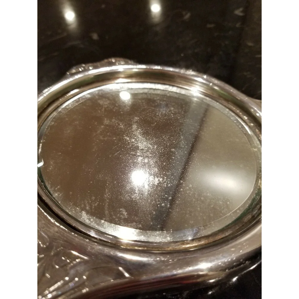 Antiwue Silver Plated Hand Mirror 10